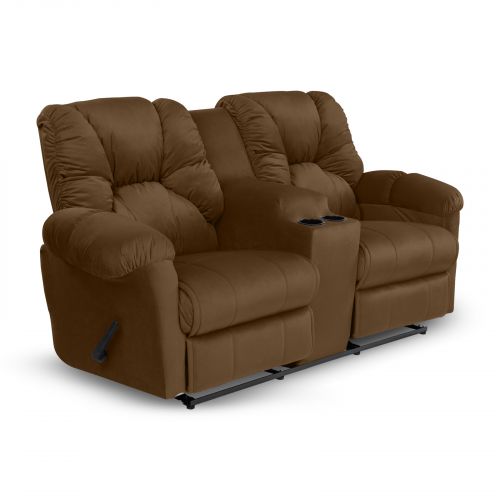 American Polo | Double Velvet Recliner Chair with Cups Holder