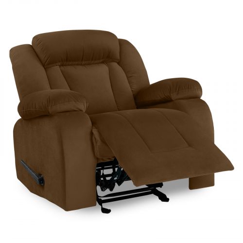 كرسي استرخاء قابل للاهتزاز والتدوير منجد بالمخمل مع وضعية سرير من إن هاوس, بني, NZ50, إن هاوس