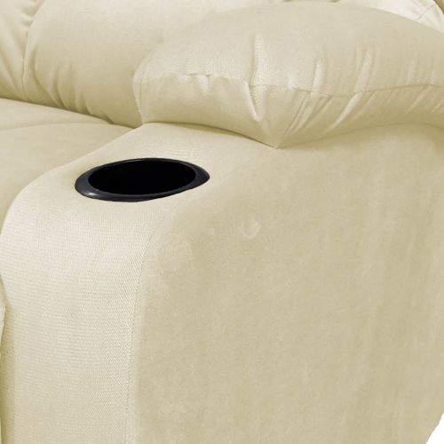 Cinematic Velvet Upholstered Classic Recliner Chair With Bed Mode from In House, Light Beige, NZ70, In House