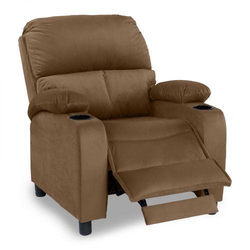 كرسي استرخاء سينمائي ثابت منجد بالمخمل مع وضعية سرير من إن هاوس, بني فاتح, NZ70, إن هاوس