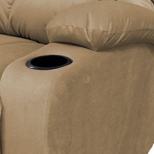 Cinematic Velvet Upholstered Classic Recliner Chair With Bed Mode from In House, Light Brown, NZ70, In House