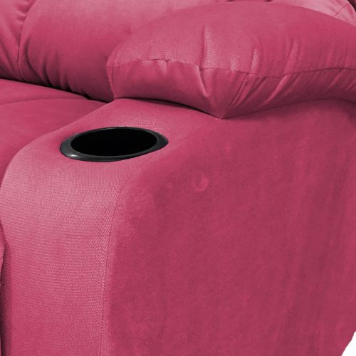 Cinematic Velvet Upholstered Classic Recliner Chair With Bed Mode from In House, Dark Pink, NZ70, In House