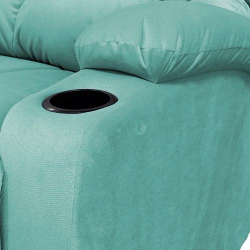 Cinematic Velvet Upholstered Classic Recliner Chair With Bed Mode from In House, Light Turquoise, NZ70, In House