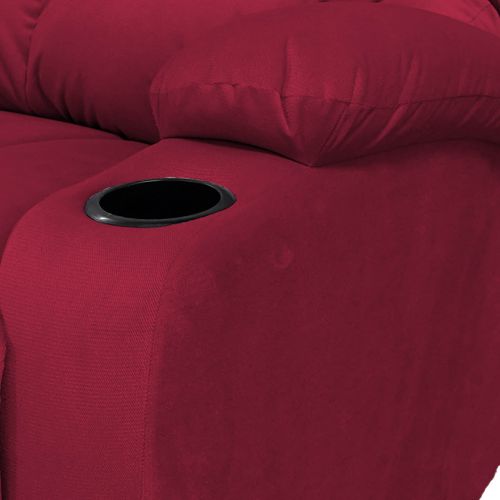 Cinematic Velvet Upholstered Classic Recliner Chair With Bed Mode from In House, Burgundy, NZ70, In House