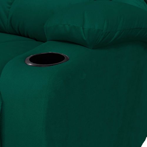 Cinematic Velvet Upholstered Classic Recliner Chair With Bed Mode from In House, Dark Green, NZ70, In House