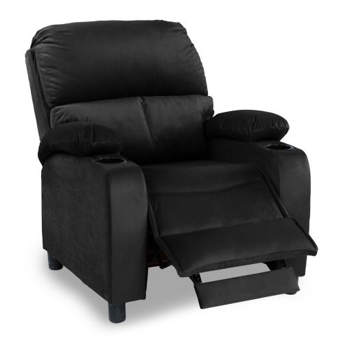 كرسي استرخاء سينمائي ثابت منجد بالمخمل مع وضعية سرير من إن هاوس, أسود, NZ70, إن هاوس