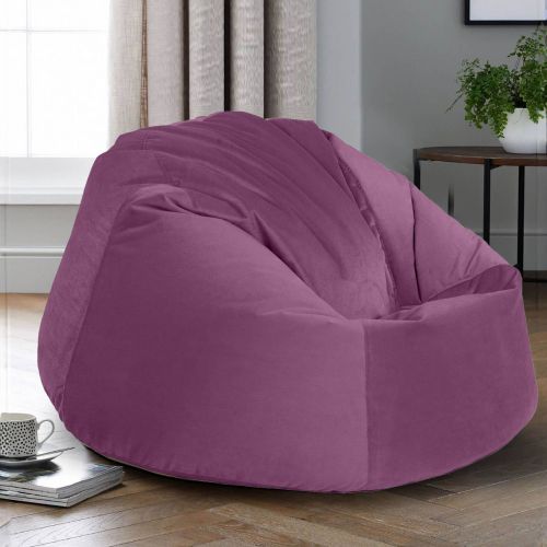 Niklas | Velvet Bean Bag Chair, Large, Light Purple, In House