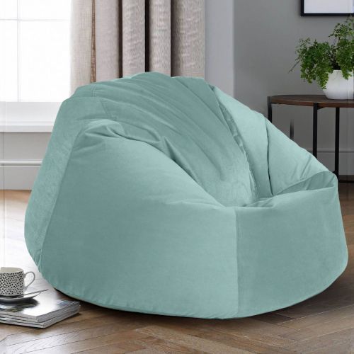 Niklas | Velvet Bean Bag Chair, Small, Light Turquoise, In House