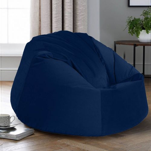 Niklas | Velvet Bean Bag Chair, Small, Dark Blue, In House