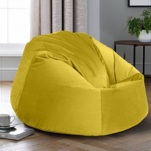 Niklas | Velvet Bean Bag Chair, Medium, Gold, In House