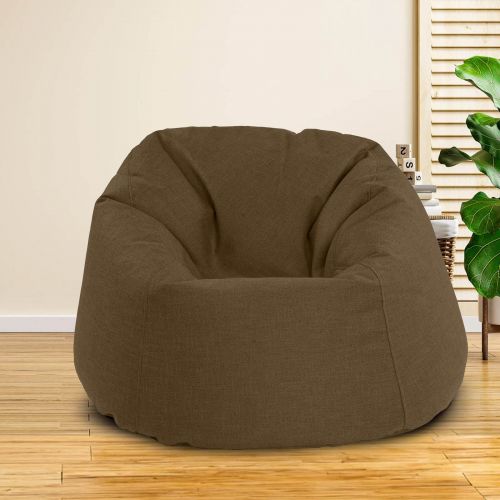 Solly | Linen Bean Bag Chair, Medium, Brown, In House