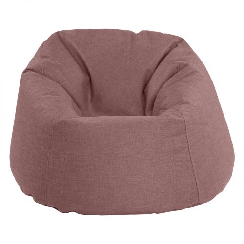 Solly | Linen Bean Bag Chair, Medium, Dark Pink, In House