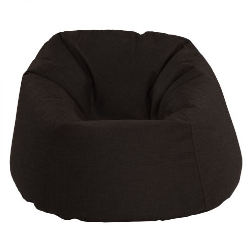 Solly | Linen Bean Bag Chair, Medium, Dark Brown, In House