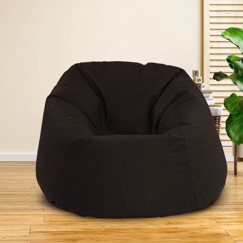 Solly | Linen Bean Bag Chair, Large, Dark Brown, In House