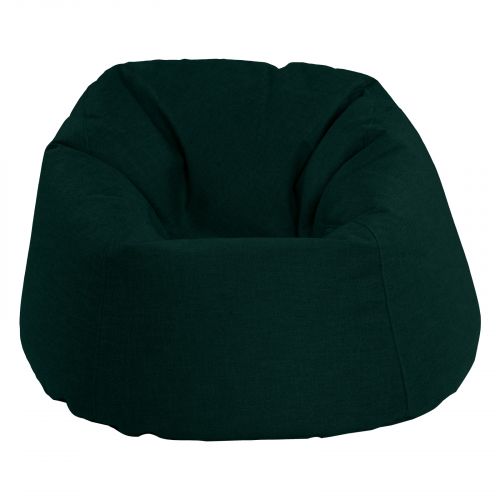 Solly | Linen Bean Bag Chair, Medium, Dark Green, In House
