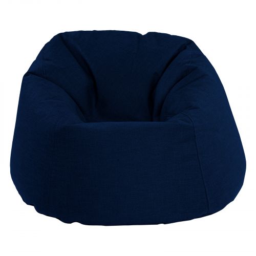 Solly | Linen Bean Bag Chair, Medium, Dark Blue, In House
