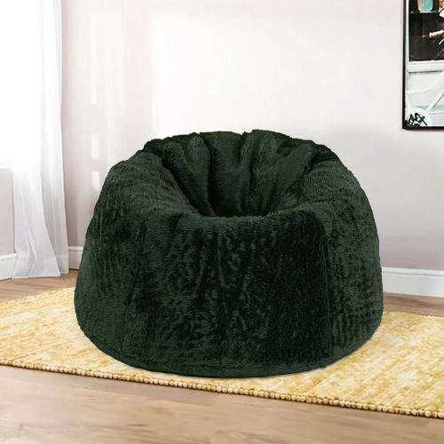 Kempes | Fur Bean Bag Chair, Large, Green, In House