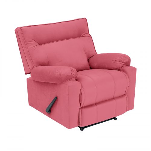 Velvet Rocking & Rotating Recliner Chair, Dark Pink, NZ20, In House