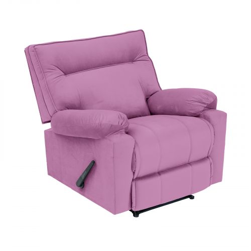 Velvet Rocking & Rotating Recliner Chair, Light Purple, NZ20, In House