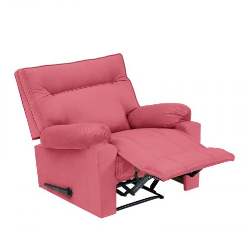 Velvet Rocking Recliner Chair, Dark Pink, NZ10, In House