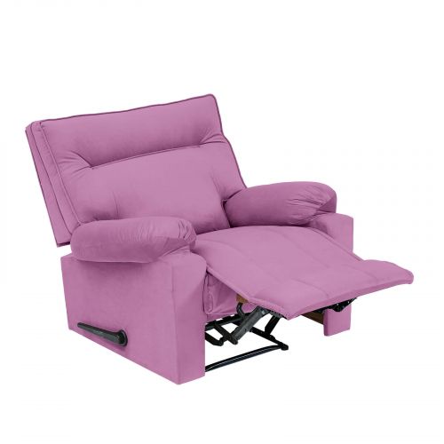 Velvet Rocking & Rotating Recliner Chair, Light Purple, NZ10, In House