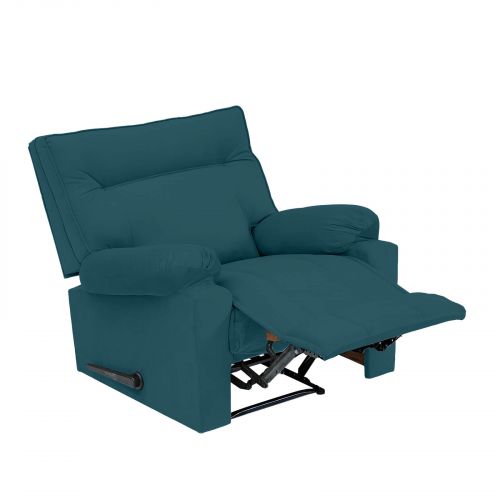 Velvet Rocking Recliner Chair, Dark Turquoise, NZ10, In House