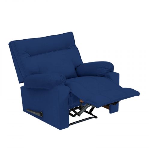 Velvet Rocking & Rotating Recliner Chair, Dark Blue, NZ10, In House