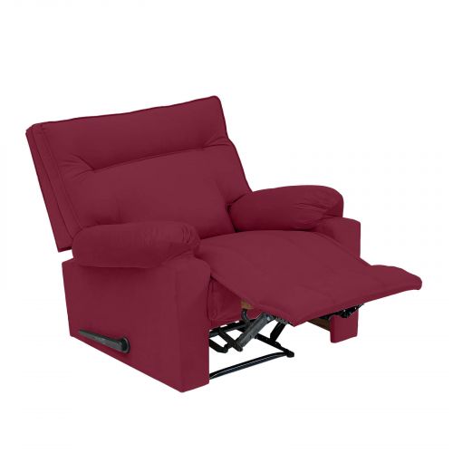 Velvet Classic Recliner Chair, Burgundy, NZ10, In House