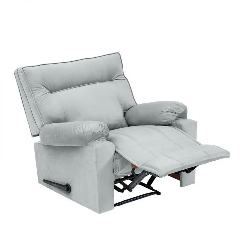 Velvet Classic Recliner Chair, Grey, NZ10, In House