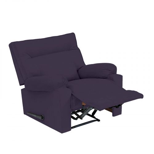 Velvet Rocking Recliner Chair, Dark Purple, NZ10, In House