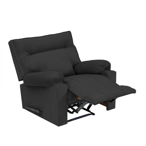Velvet Classic Recliner Chair, Black, NZ10, In House