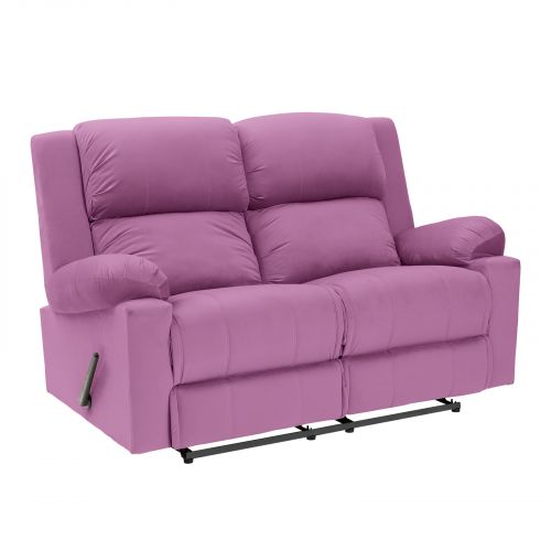 Velvet Double Classic Recliner Chair, Light Purple, AB02, In House