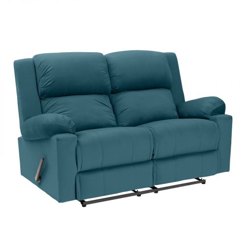 Velvet Double Classic Recliner Chair, Dark Turquoise, AB02, In House