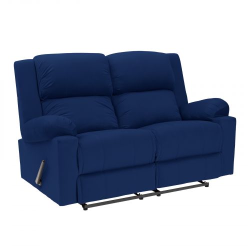 Velvet Double Classic Recliner Chair, Dark Blue, AB02, In House