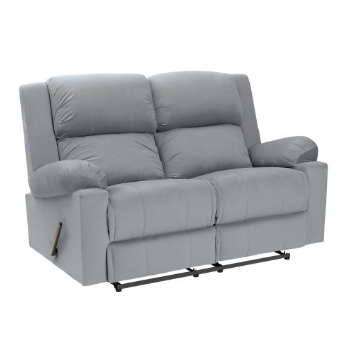 Velvet Double Classic Recliner Chair, Gray, AB02, In House
