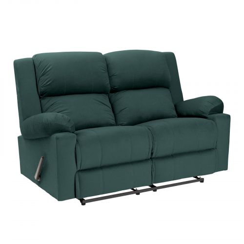 Velvet Double Classic Recliner Chair, Dark Green, AB02, In House