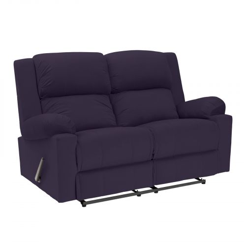 Velvet Double Classic Recliner Chair, Dark Purple, AB02, In House