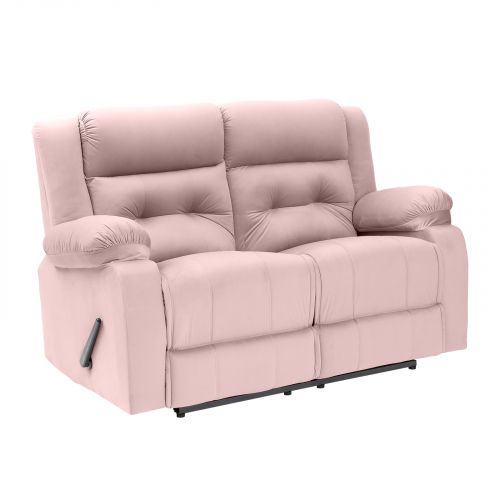 Velvet Double Classic Recliner Chair, Light Pink, NZ30, In House