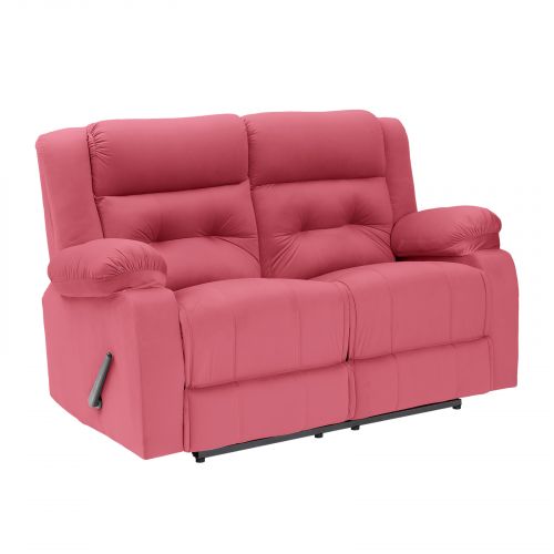 Velvet Double Classic Recliner Chair, Dark Pink, NZ30, In House