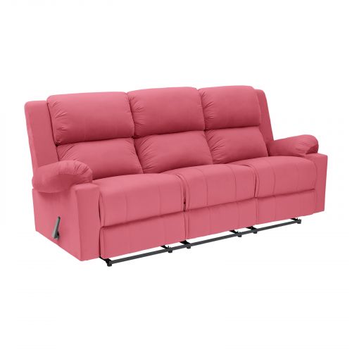 Velvet Triple Classic Recliner Chair, Dark Pink, AB02, In House