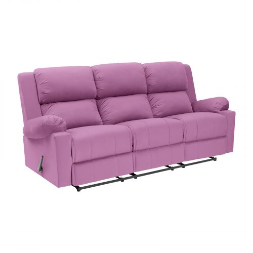 Velvet Triple Classic Recliner Chair, Light Purple, AB02, In House