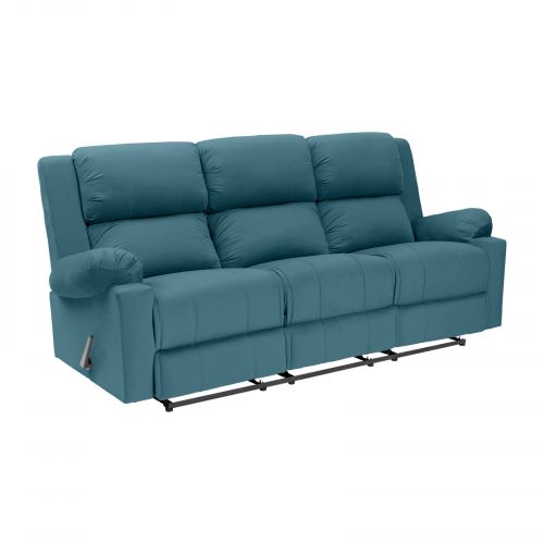Velvet Triple Classic Recliner Chair, Dark Turquoise, AB02, In House