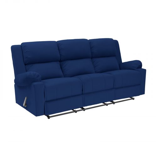 Velvet Triple Classic Recliner Chair, Dark Blue, AB02, In House