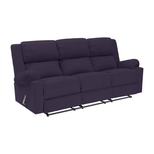 Velvet Triple Classic Recliner Chair, Dark Purple, AB02, In House