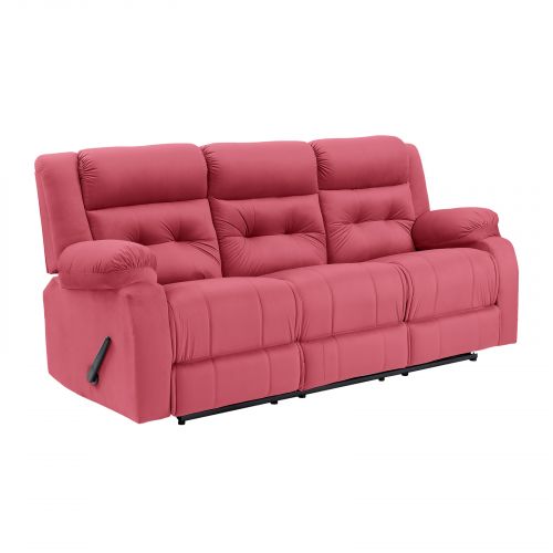 Velvet Triple Classic Recliner Chair, Dark Pink, NZ30, In House