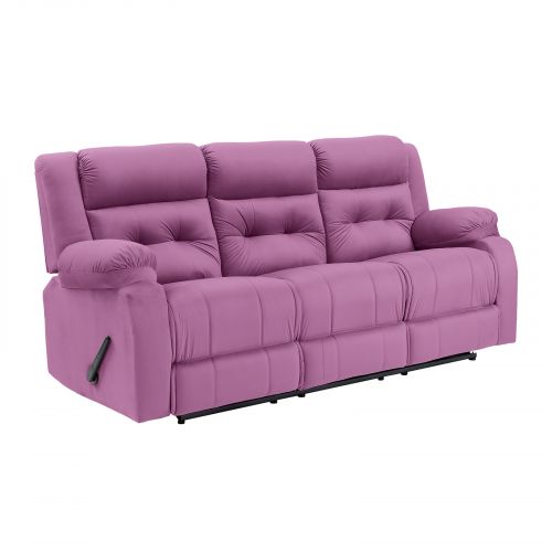 Velvet Triple Classic Recliner Chair, Light Purple, NZ30, In House