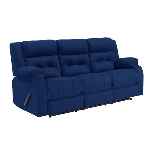 Velvet Triple Classic Recliner Chair, Dark Blue, NZ30, In House