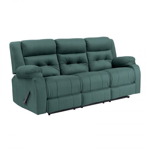 Velvet Triple Classic Recliner Chair, Dark Green, NZ30, In House