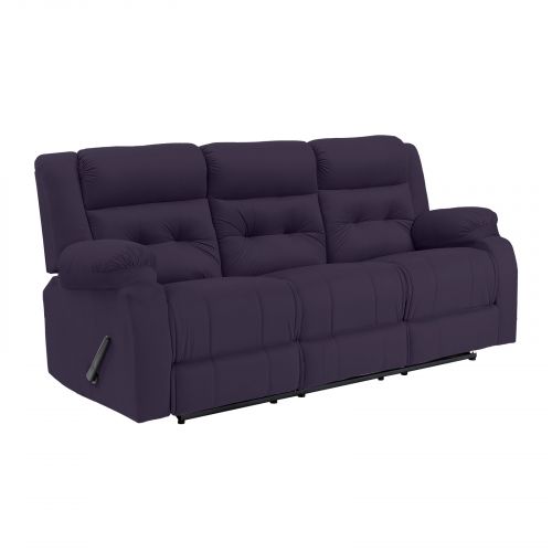 Velvet Triple Classic Recliner Chair, Dark Purple, NZ30, In House