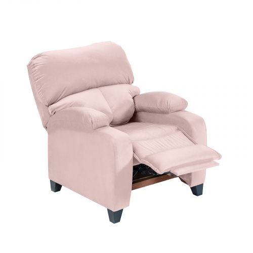 Velvet Classic Recliner Chair, Light Pink, NZ71, In House